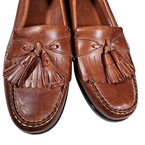 Johnston And Murphy Men's Brown Leather Tassel Loafer Dress Shoes Size 1… - Picture 4 of 10